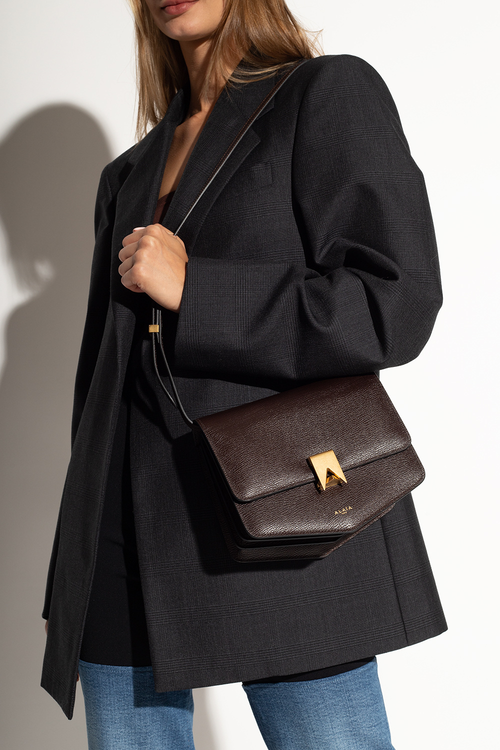 Brown 'Le Papa' shoulder print bag Alaïa - Palm Angels